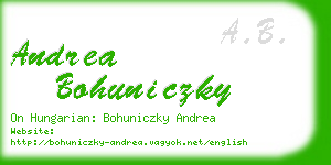 andrea bohuniczky business card